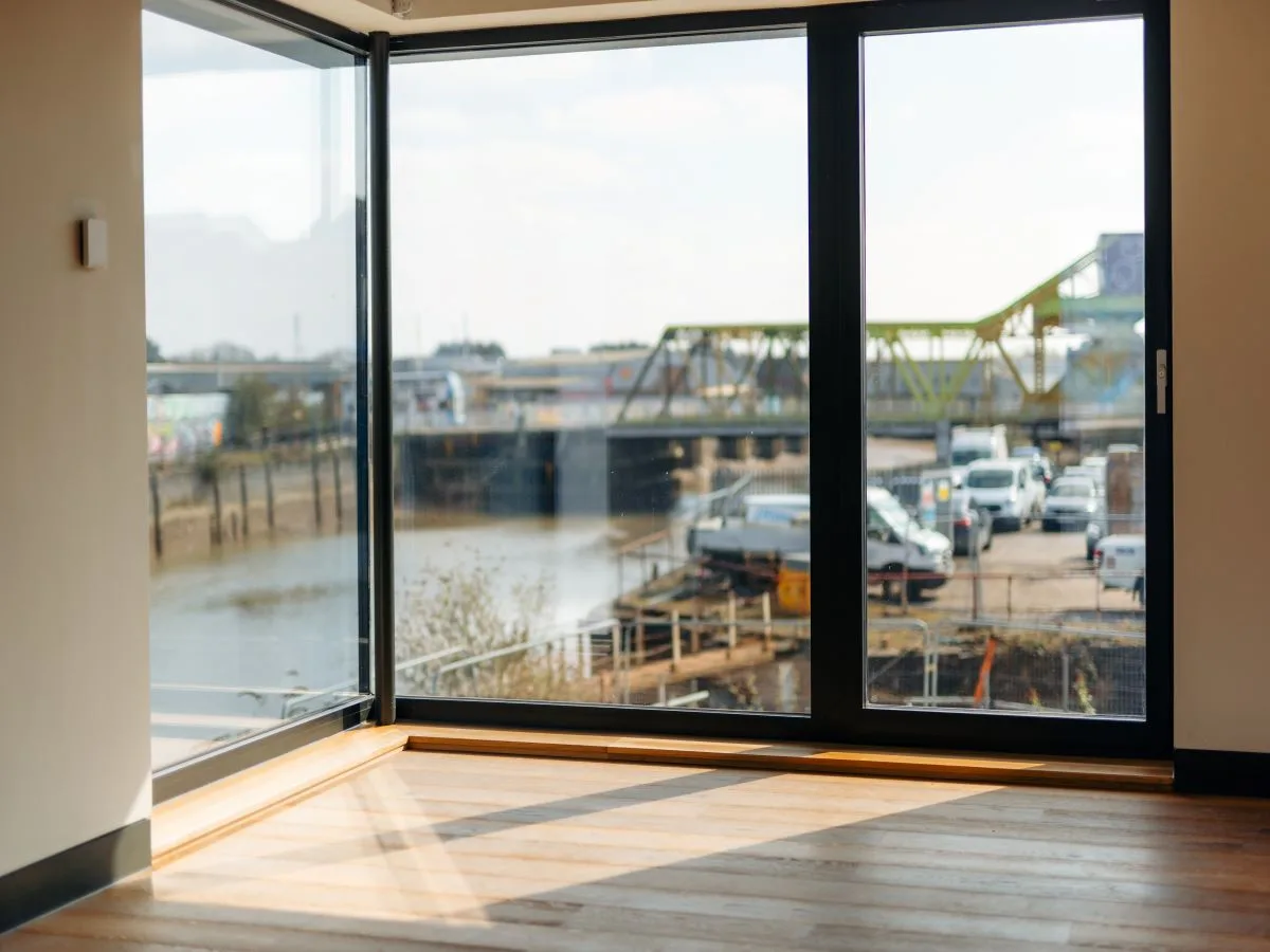 View of the River Hull from inside the North End Shipyard Visitor Centre