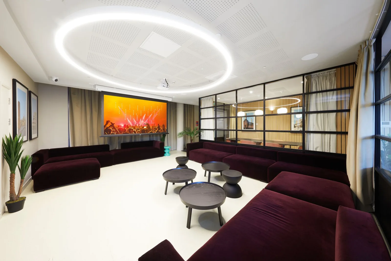 Refurbished social area at North Lodge student accommodation, London