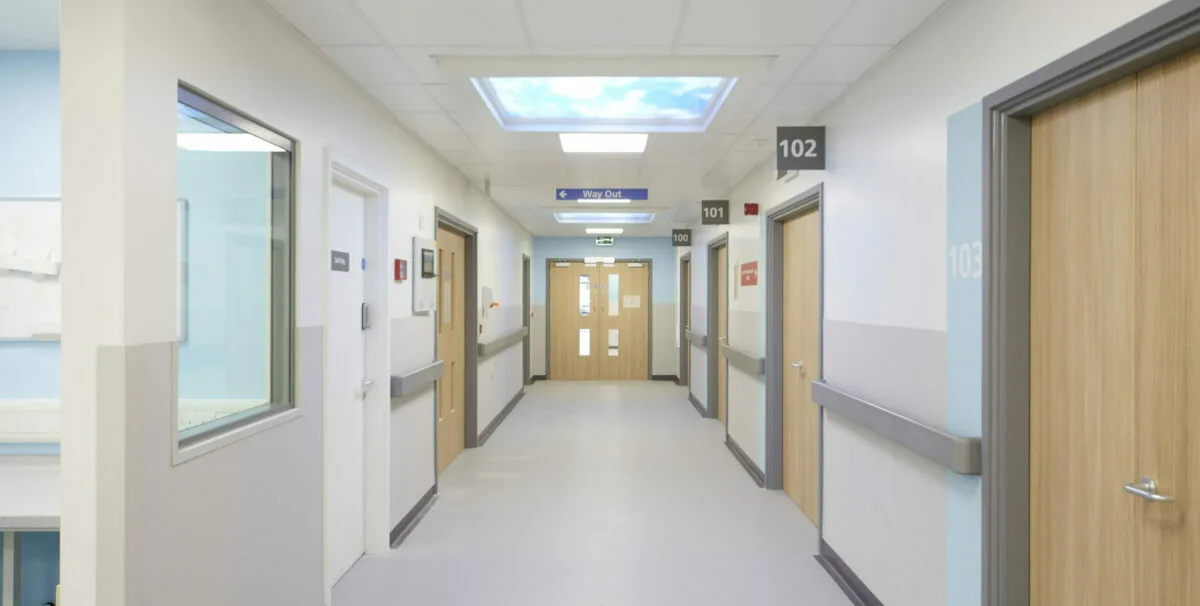 Treatment area corridor in the SDEC unit at St James's Hospital