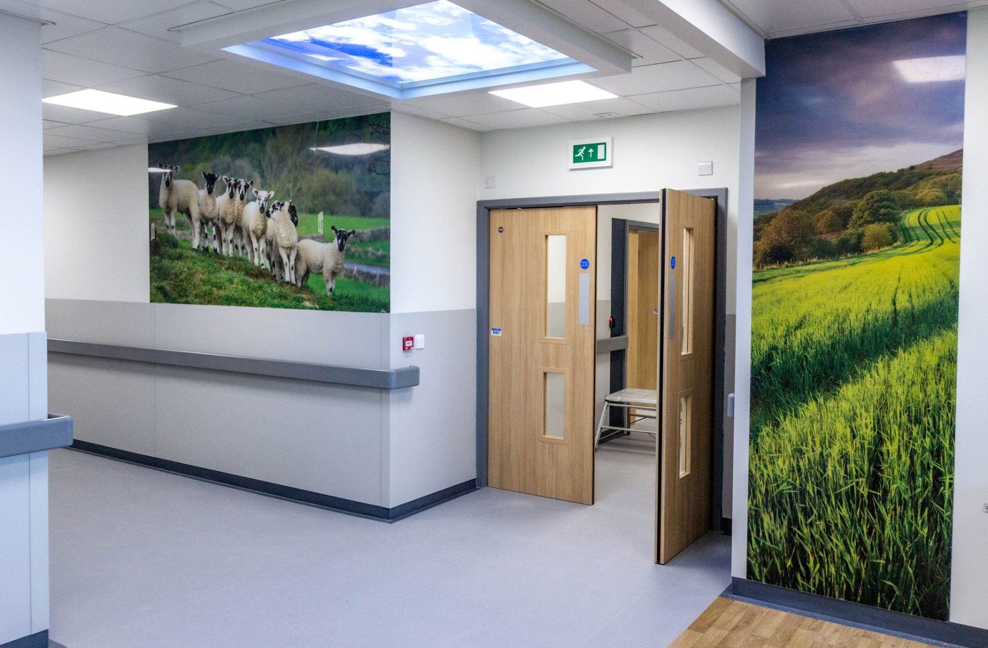 Healthcare fire door installation by CJ Joinery Contracts